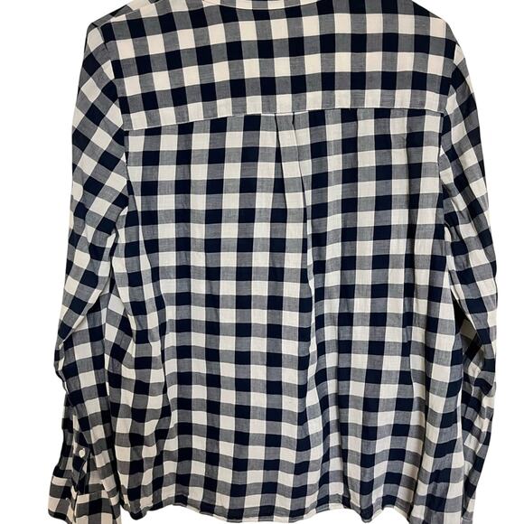 Madewell Navy and White Plaid Shirt size large NWOT - Picture 3 of 3